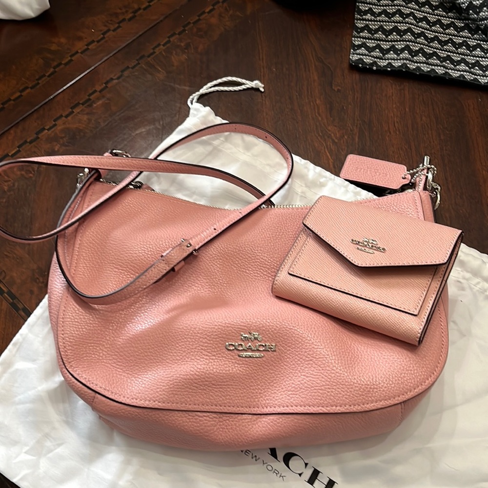 Pink Coach purse with wallet